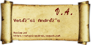 Vetési András névjegykártya