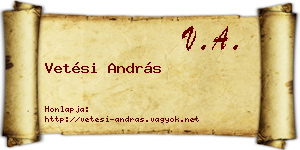 Vetési András névjegykártya