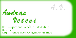 andras vetesi business card